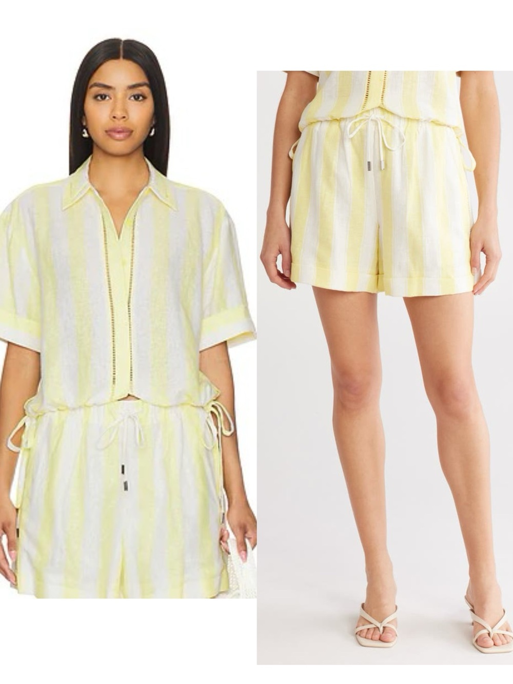 SIMKHAI Sonny Linen Blend Shorts, XS S M